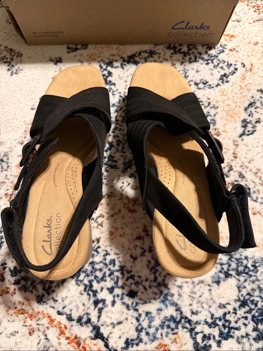Women's Clark Collection Black Cork Platform Sandals